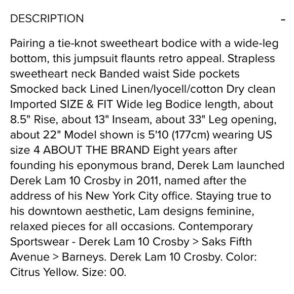 Derek Lamb 10 Crosby Alene-Tie Strapless Jumpsuit - Picture 9 of 15